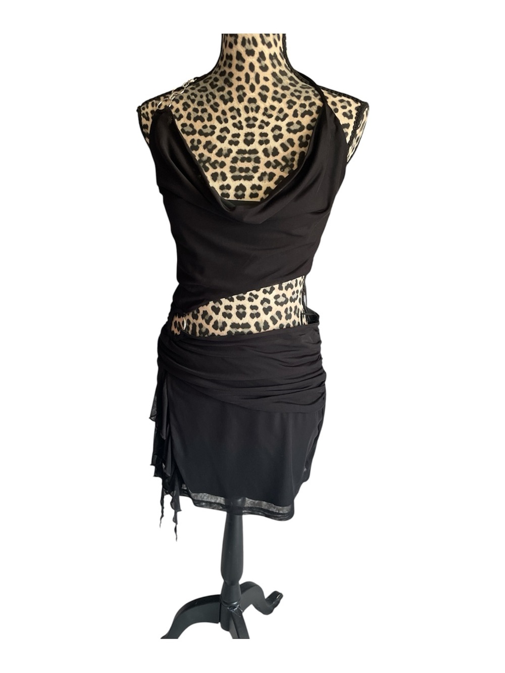 Windsor Black Draped Cutout Dress